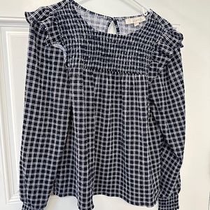 Loft Long Sleeve rouched top